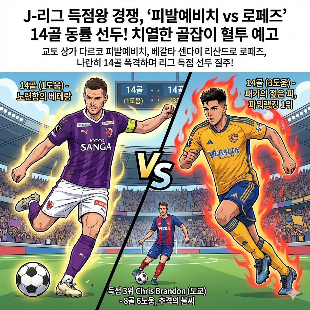 피발예비치 로페즈 J리그 득점왕 경쟁 후끈